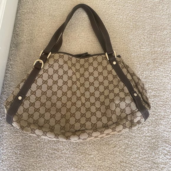NWOT Gucci Mongram Canvas Abbey Hobo - Picture 5 of 8